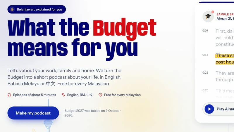 Cakap Ringgit: Personalised AI-Powered Podcast Generator for Malaysia's Budget